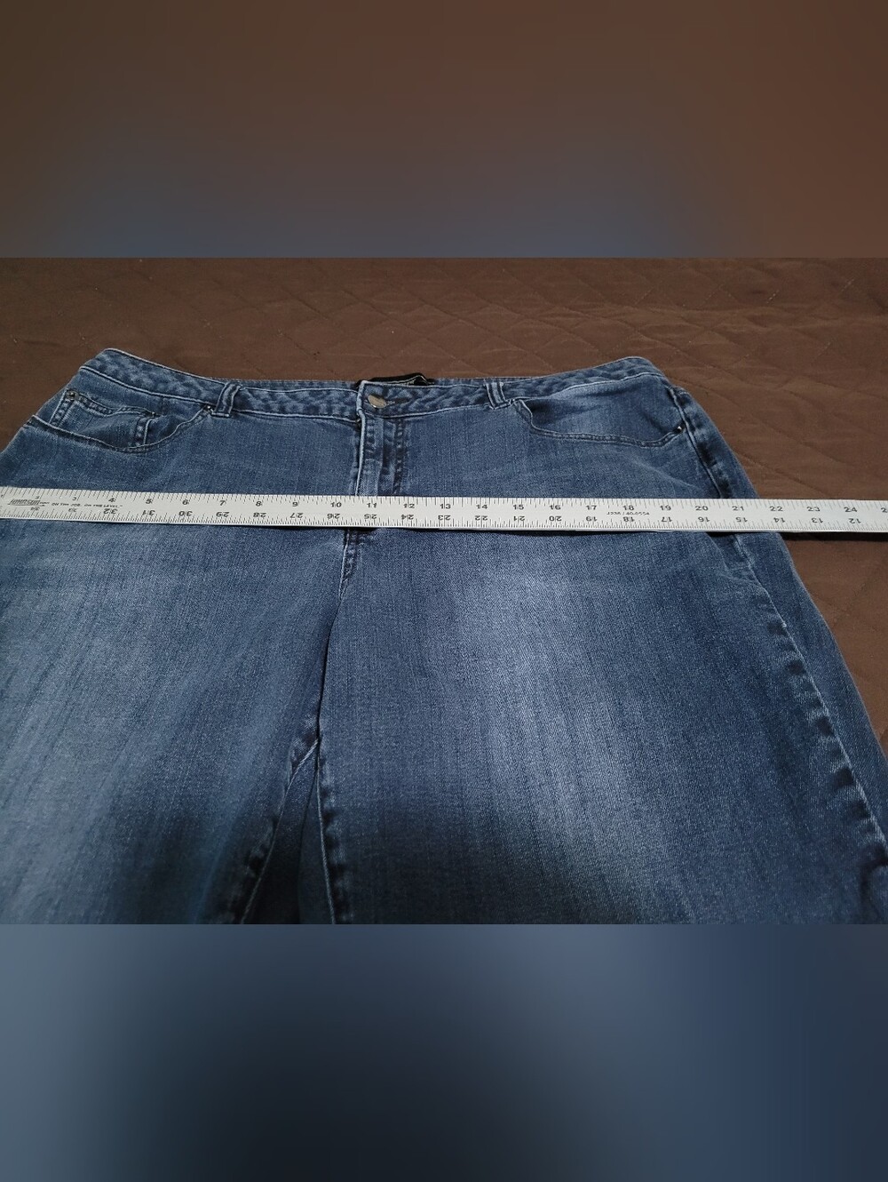 Vintage Lane Bryant Plus Size Relaxed Wide Leg Cuffed Crop Jeans Medium Wash - Picture 5 of 7
